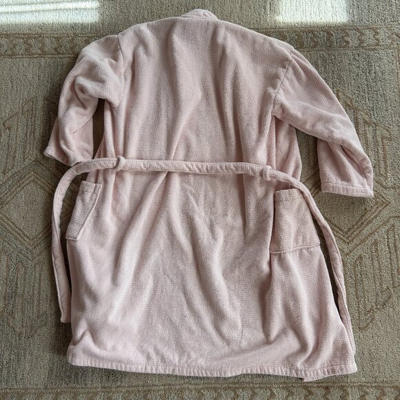 Haven Blush Pink Cotton Terrycloth Spa Robe – Belted Lounge Robe, Women's L - Picture 11 of 12